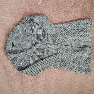 Woman's Knitted 3/4 Length Sweater, Button Front